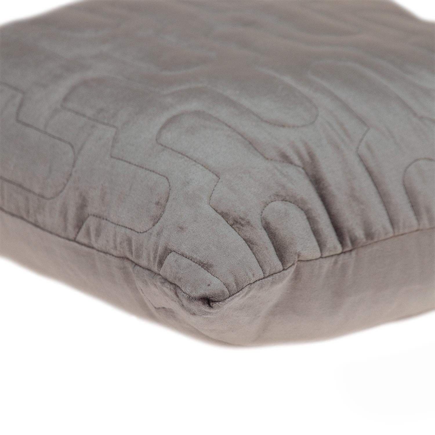 Geometric Lush Quilted Taupe Throw Pillow - Homeroots - Flyclothing LLC