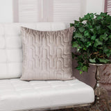 Geometric Lush Quilted Taupe Throw Pillow - Homeroots - Flyclothing LLC