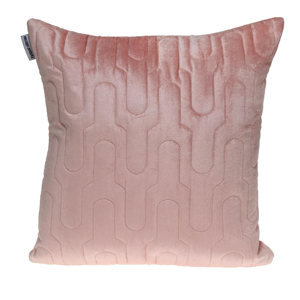 Geometric Lush Quilted Metallic Pink Throw Pillow - Homeroots