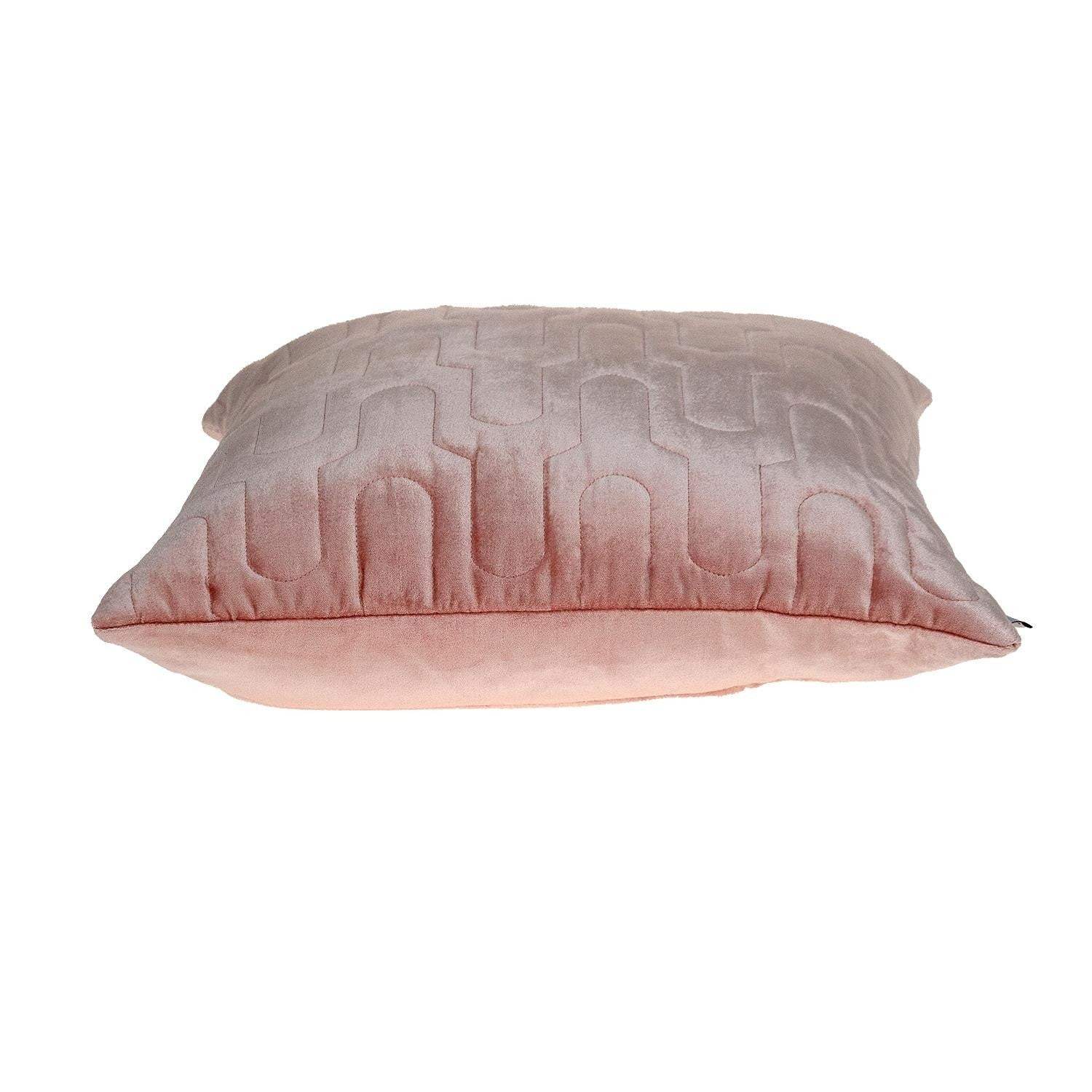 Geometric Lush Quilted Metallic Pink Throw Pillow - Homeroots - Flyclothing LLC