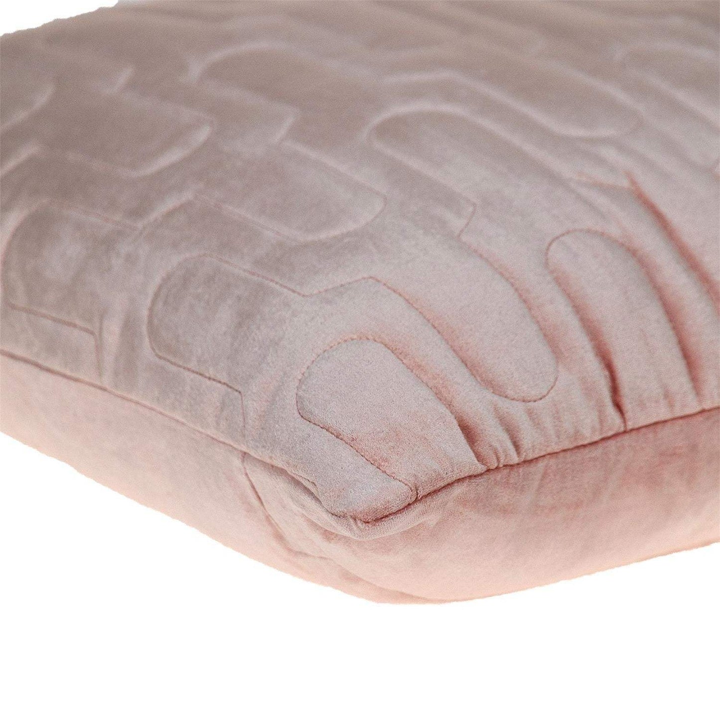 Geometric Lush Quilted Metallic Pink Throw Pillow - Homeroots - Flyclothing LLC