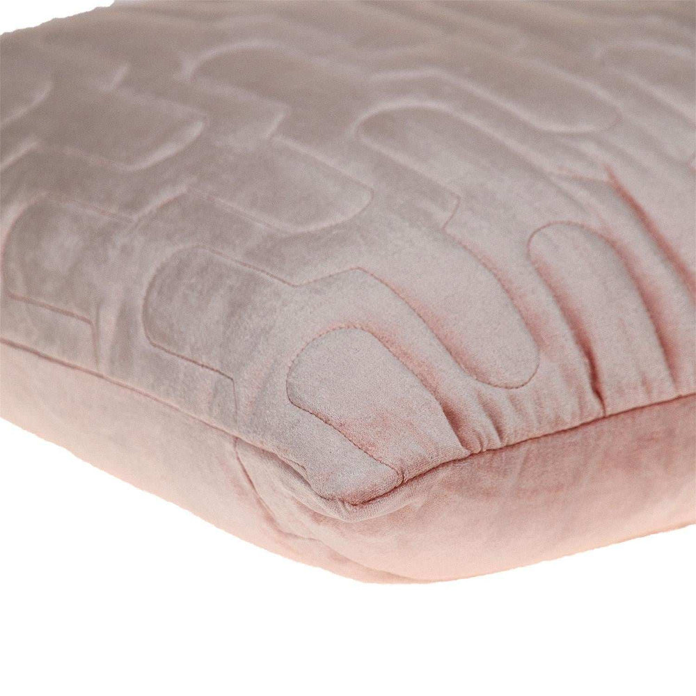 Geometric Lush Quilted Metallic Pink Throw Pillow - Homeroots - Flyclothing LLC