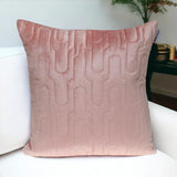Geometric Lush Quilted Metallic Pink Throw Pillow - Homeroots