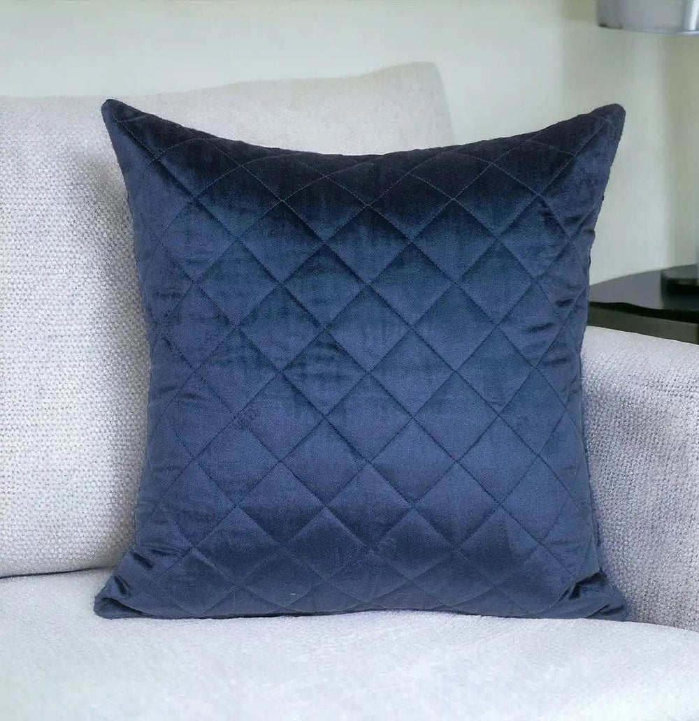 Tufted Diamond Navy Transitional Square Pillow - Homeroots - Flyclothing LLC