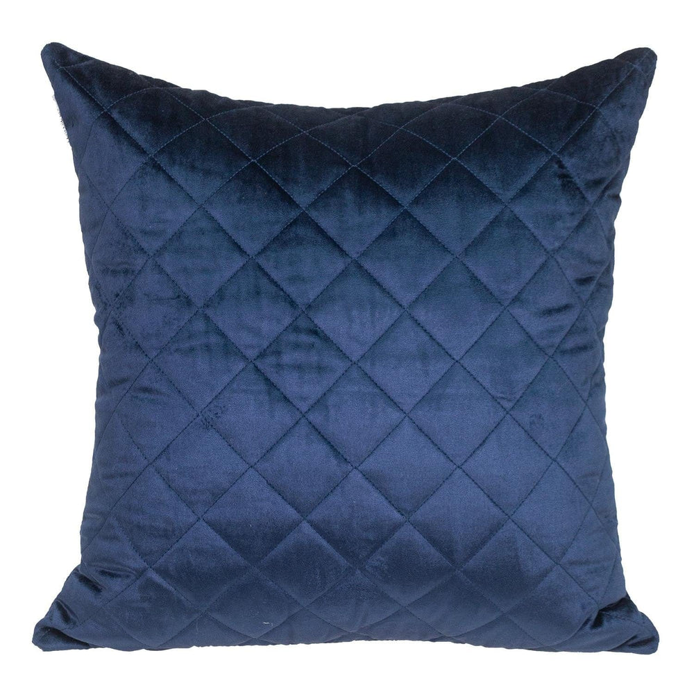 Tufted Diamond Navy Transitional Square Pillow - Homeroots