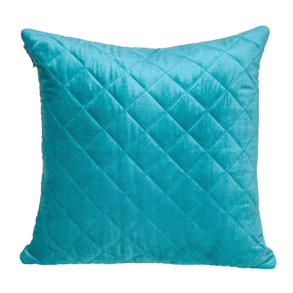 Tufted Diamond Aqua Transitional Square Pillow - Homeroots