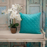 Tufted Diamond Aqua Transitional Square Pillow - Homeroots - Flyclothing LLC