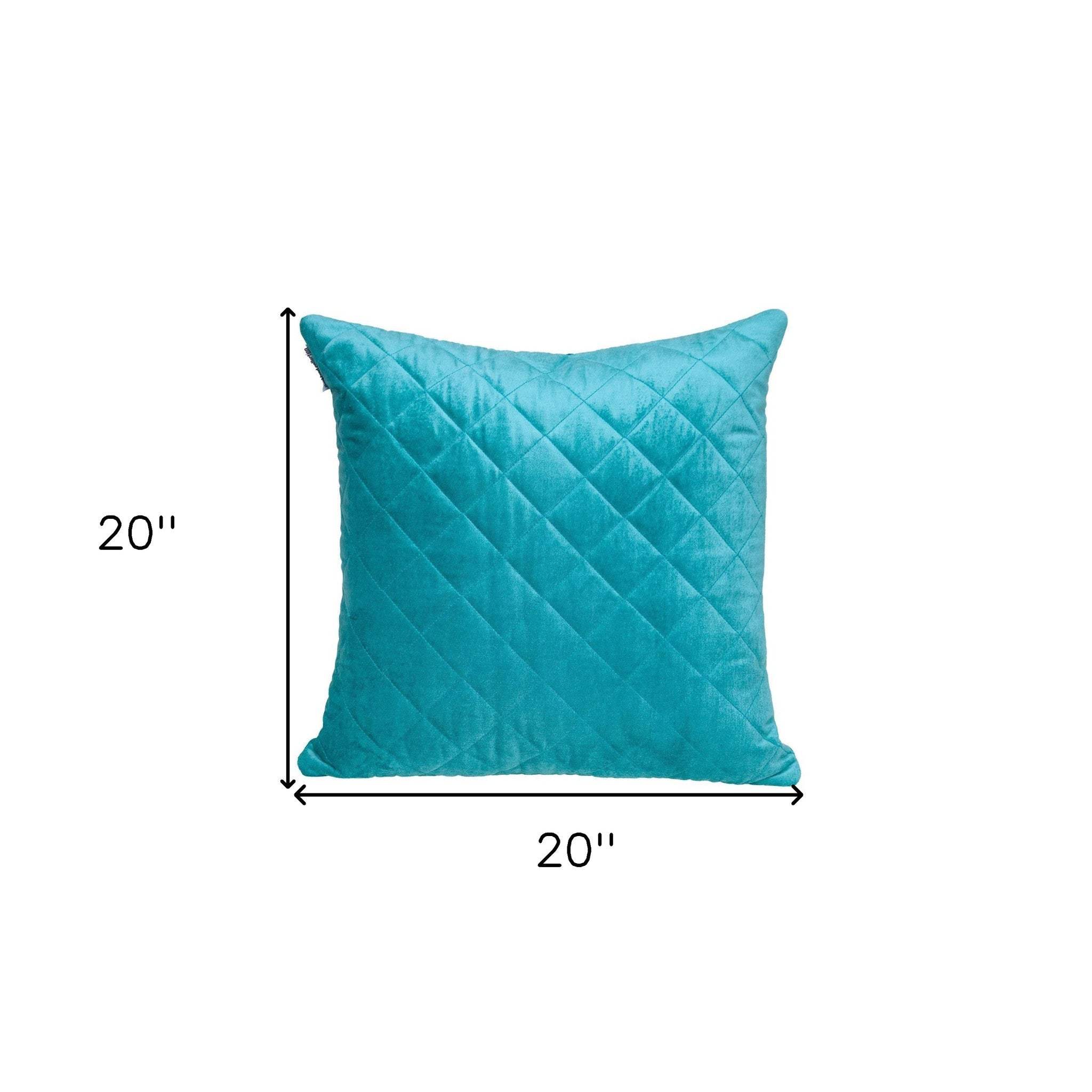 Tufted Diamond Aqua Transitional Square Pillow - Homeroots - Flyclothing LLC