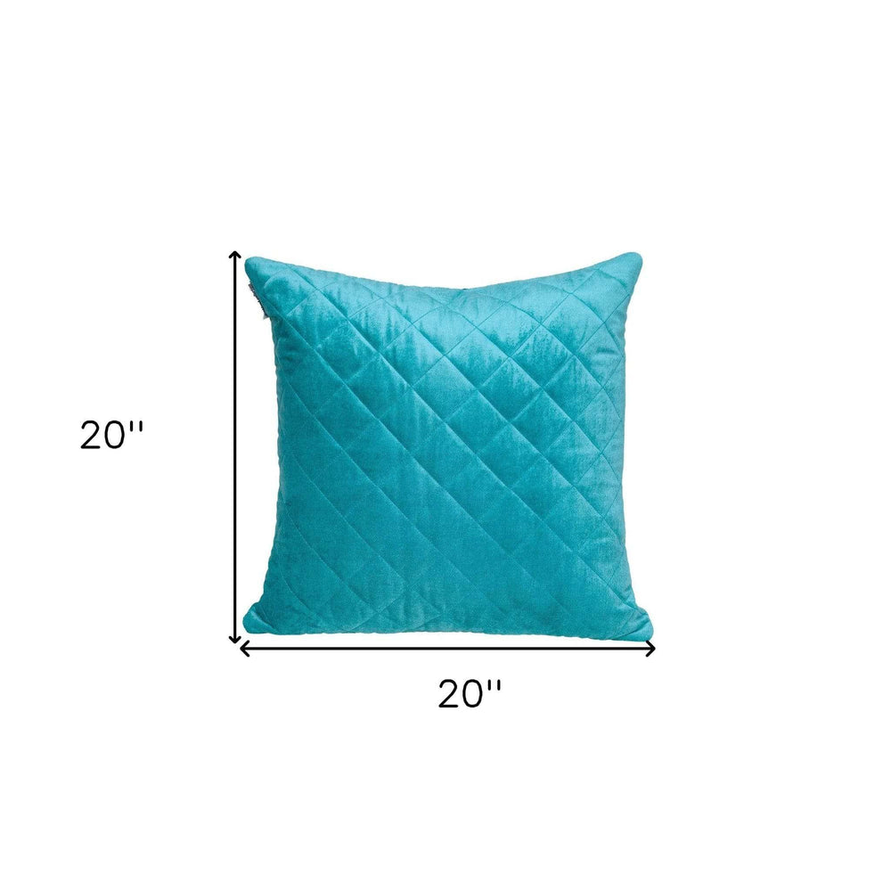 Tufted Diamond Aqua Transitional Square Pillow - Homeroots - Flyclothing LLC
