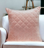 Tufted Diamond Pink Transitional Square Pillow - Homeroots