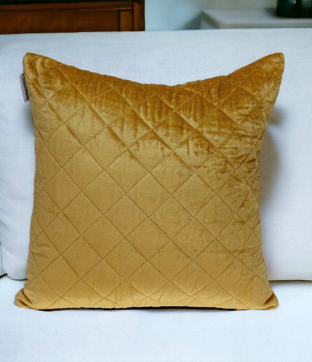 Tufted Diamond Yellow Ochre Transitional Square Pillow - Homeroots - Flyclothing LLC