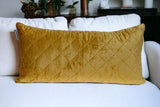 Tufted Diamond Yellow Ochre Transitional Lumbar Pillow - Homeroots