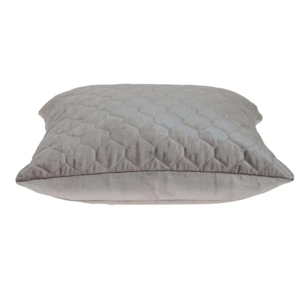 Taupe Tufted Velvet Quilted Throw Pillow - Homeroots - Flyclothing LLC