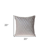 Taupe Tufted Velvet Quilted Throw Pillow - Homeroots - Flyclothing LLC