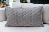 Taupe Tufted Velvet Quilted Lumbar Throw Pillow - Homeroots