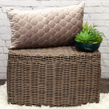 Taupe Tufted Velvet Quilted Lumbar Throw Pillow - Homeroots - Flyclothing LLC