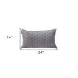 Taupe Tufted Velvet Quilted Lumbar Throw Pillow - Homeroots - Flyclothing LLC
