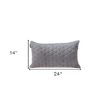 Taupe Tufted Velvet Quilted Lumbar Throw Pillow - Homeroots - Flyclothing LLC