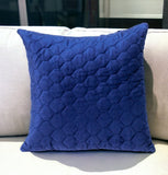 Blue Tufted Velvet Quilted Throw Pillow - Homeroots