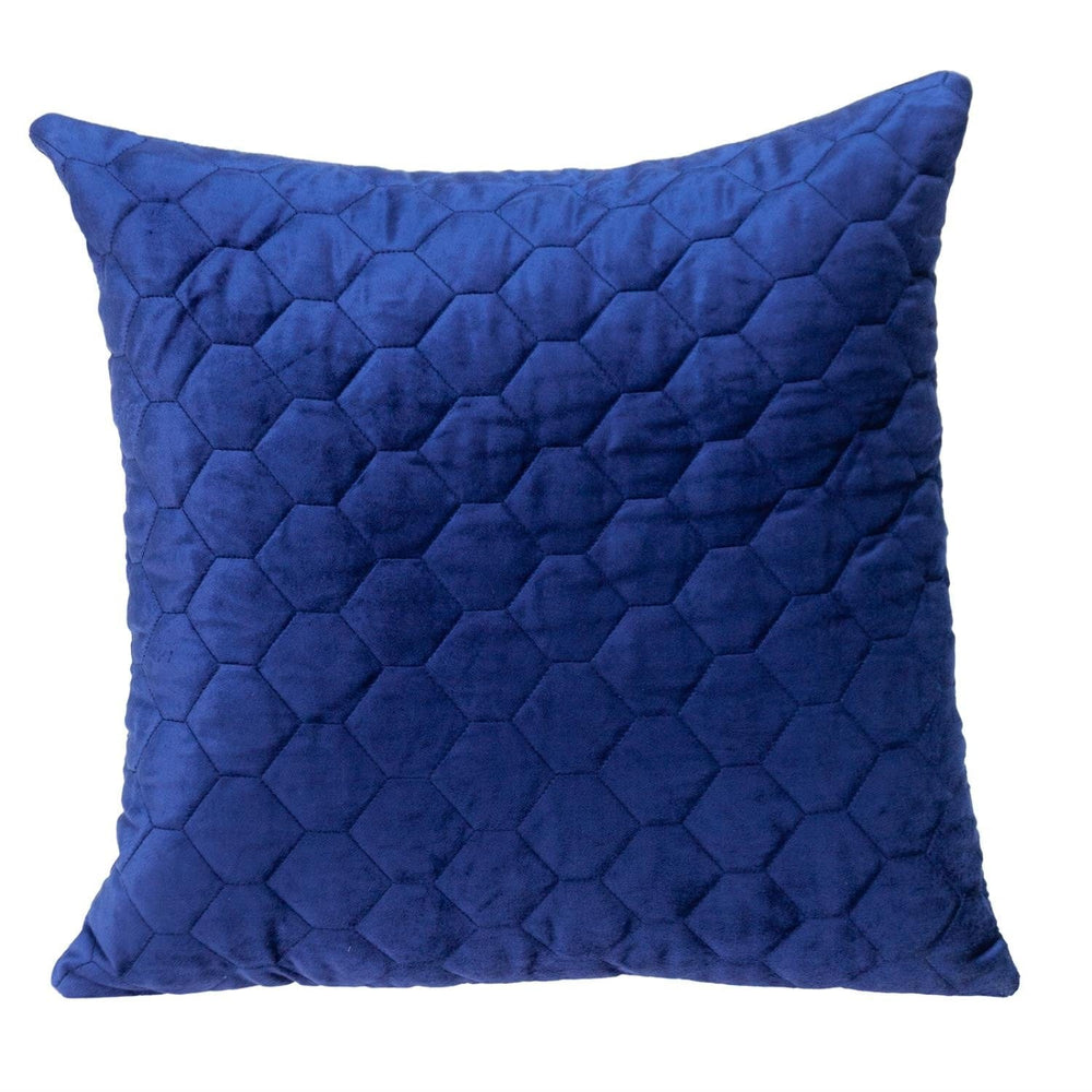 Blue Tufted Velvet Quilted Throw Pillow - Homeroots