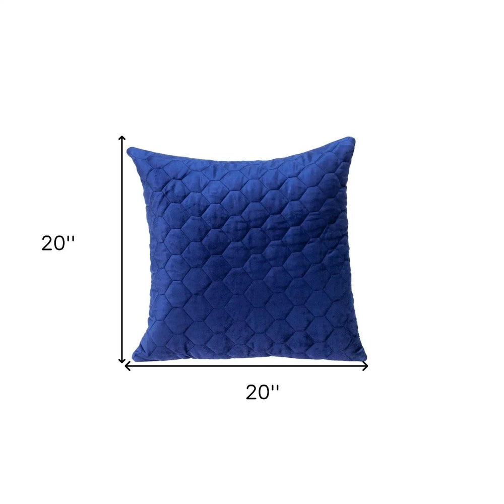 Blue Tufted Velvet Quilted Throw Pillow - Homeroots - Flyclothing LLC