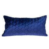 Blue Tufted Velvet Quilted Lumbar Throw Pillow - Homeroots
