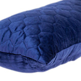 Blue Tufted Velvet Quilted Lumbar Throw Pillow - Homeroots - Flyclothing LLC