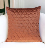 Burnt Orange Tufted Velvet Quilted Throw Pillow - Homeroots - Flyclothing LLC