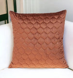 Burnt Orange Tufted Velvet Quilted Throw Pillow - Homeroots