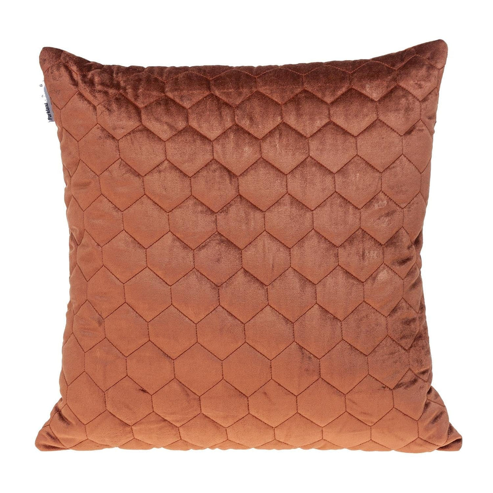 Burnt Orange Tufted Velvet Quilted Throw Pillow - Homeroots