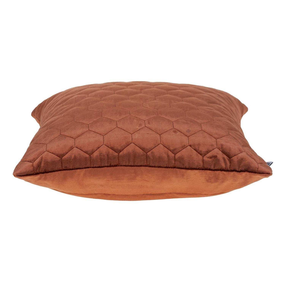 Burnt Orange Tufted Velvet Quilted Throw Pillow - Homeroots - Flyclothing LLC