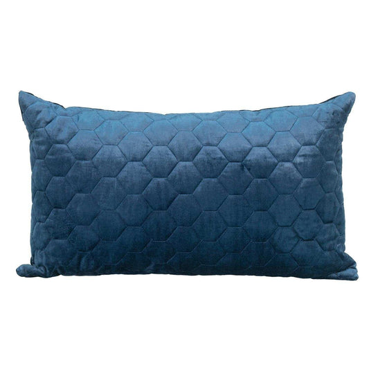Navy Blue Tufted Velvet Quilted Lumbar Throw Pillow - Homeroots - Flyclothing LLC