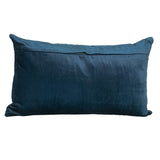 Navy Blue Tufted Velvet Quilted Lumbar Throw Pillow - Homeroots
