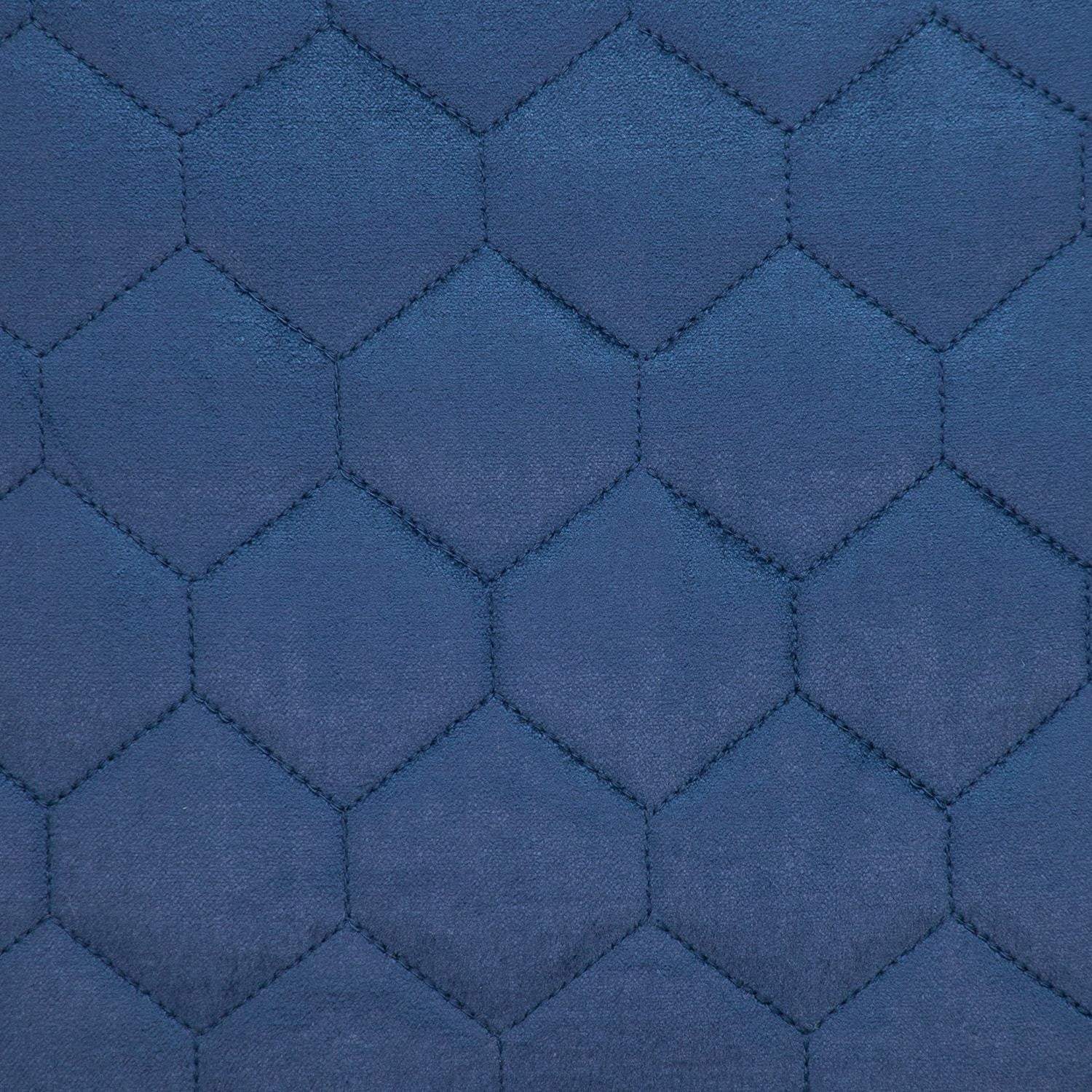 Navy Blue Tufted Velvet Quilted Lumbar Throw Pillow - Homeroots - Flyclothing LLC