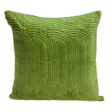 Quilted Velvet Olive Square Throw Pillow - Homeroots