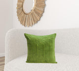 Quilted Velvet Olive Square Throw Pillow - Homeroots