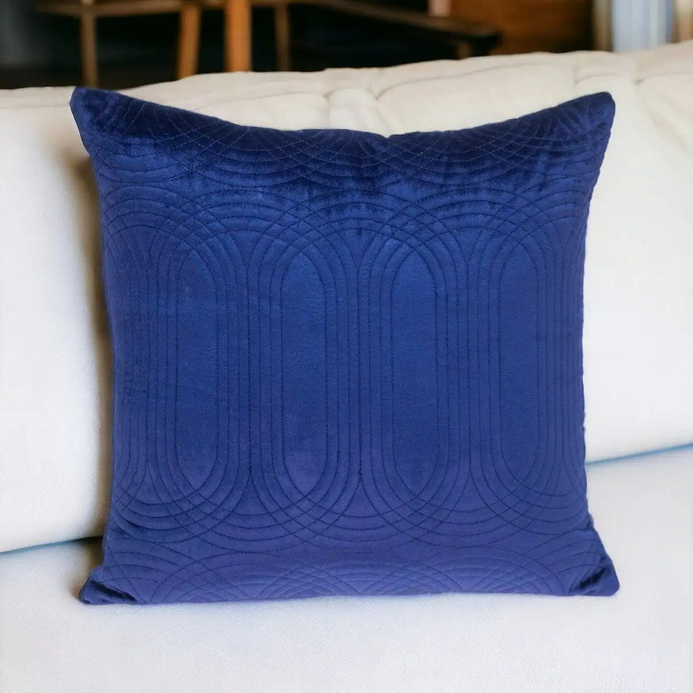 20" Blue Cotton Blend Throw Pillow - Homeroots