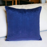 20" Blue Cotton Blend Throw Pillow - Homeroots