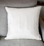 20" White Cotton Blend Throw Pillow - Homeroots