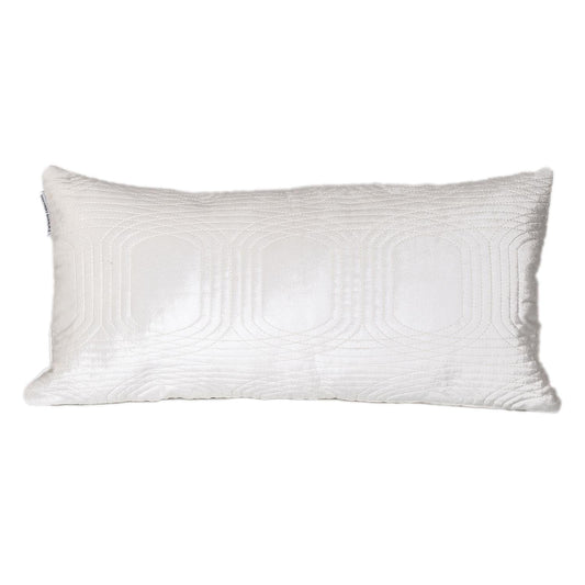 12" X 24" White Cotton Blend Throw Pillow - Homeroots