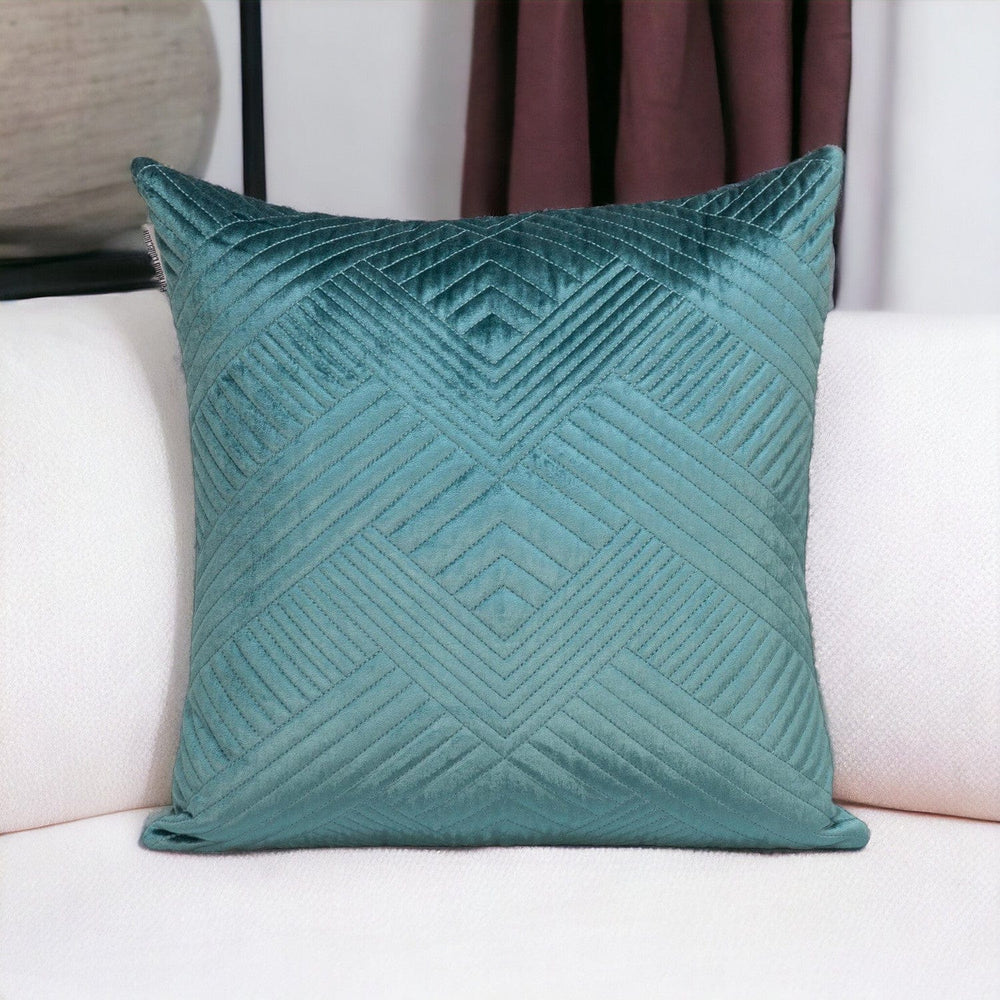 20" Teal Cotton Blend Throw Pillow - Homeroots - Flyclothing LLC