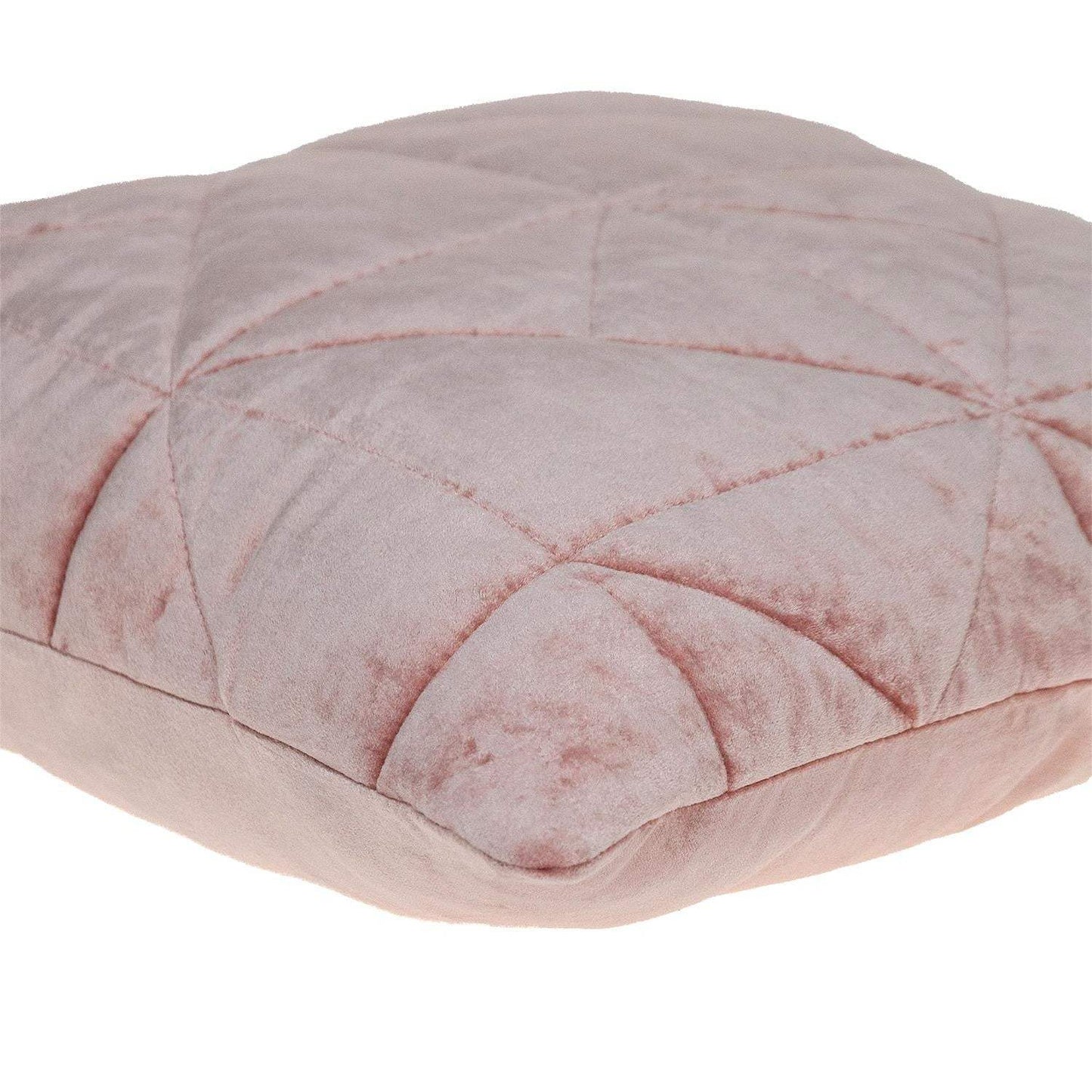 Pink Chunky Geo Stitched Velvet Decorative Throw Pillow - Homeroots - Flyclothing LLC