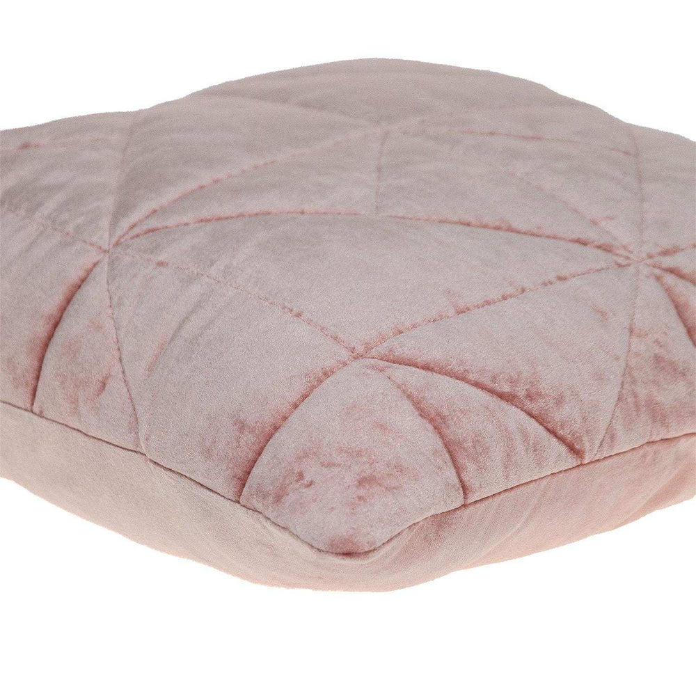 Pink Chunky Geo Stitched Velvet Decorative Throw Pillow - Homeroots - Flyclothing LLC