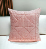 Pink Chunky Geo Stitched Velvet Decorative Throw Pillow - Homeroots