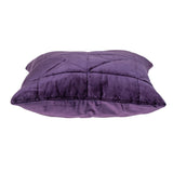 Purple Chunky Geo Stitched Velvet Decorative Throw Pillow - Homeroots