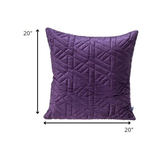 20" Purple Cotton Blend Throw Pillow - Homeroots - Flyclothing LLC