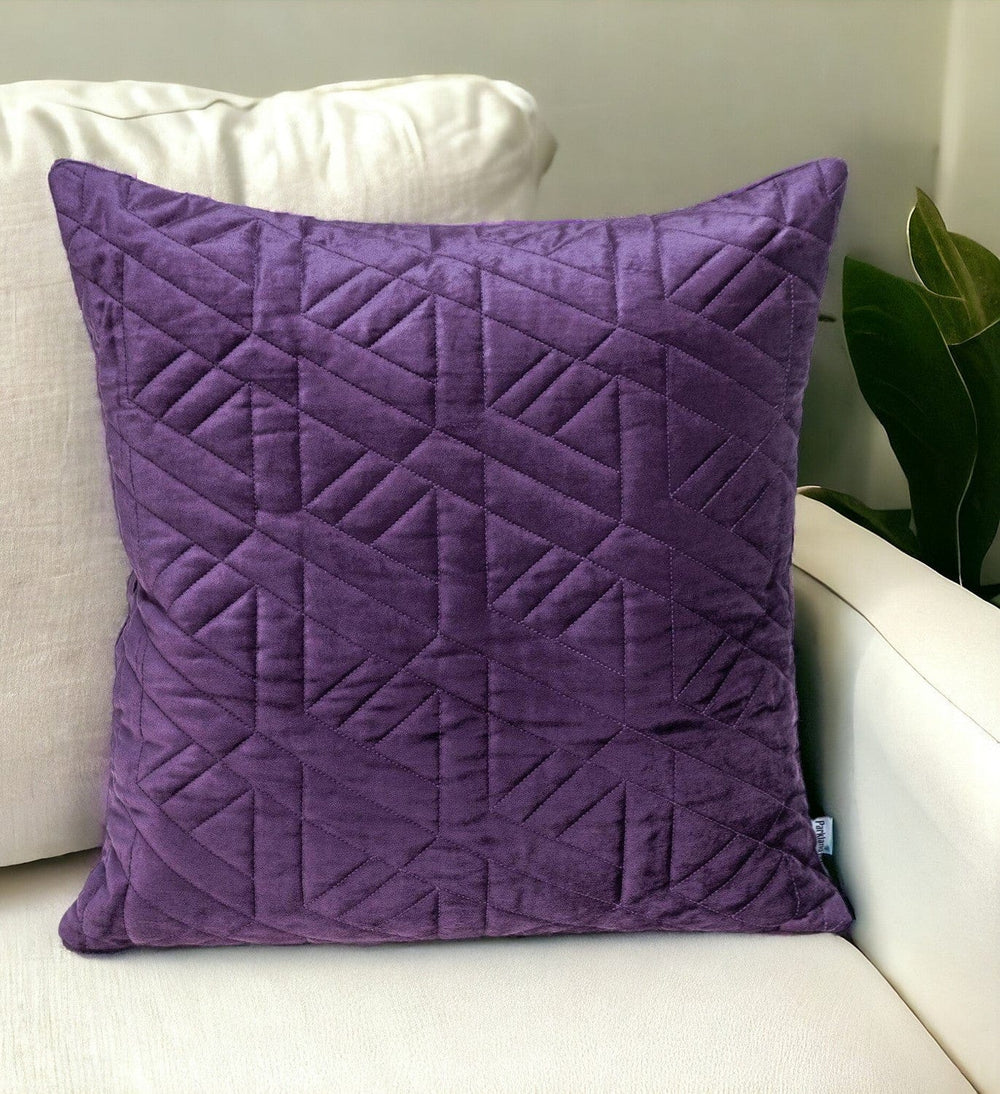 20" Purple Cotton Blend Throw Pillow - Homeroots