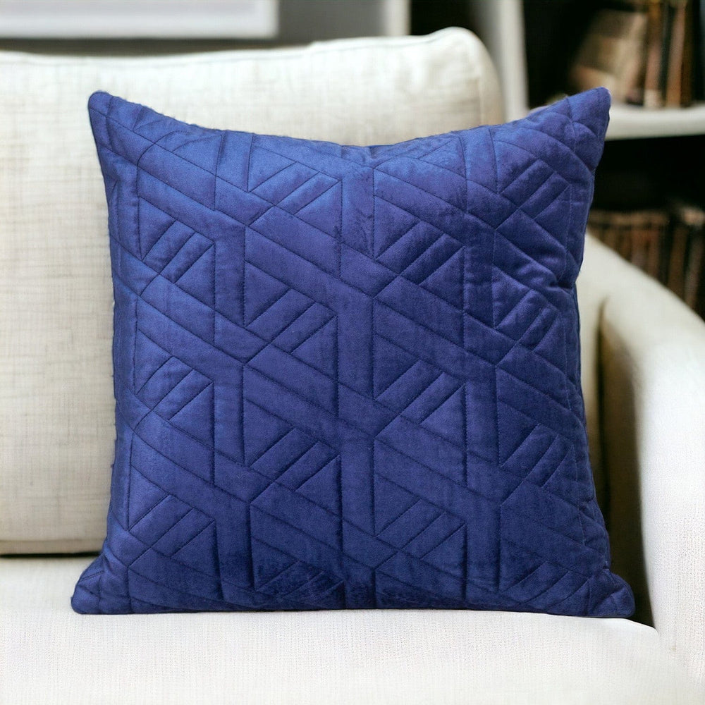 20" Blue Cotton Blend Throw Pillow - Homeroots