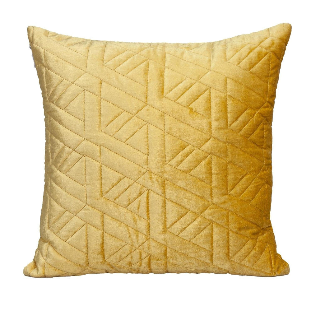 20" Yellow Cotton Blend Throw Pillow - Homeroots