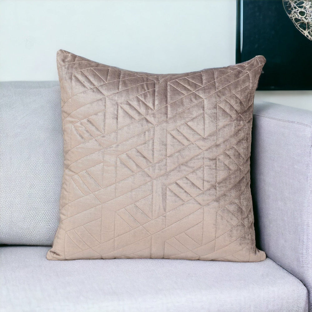 20" Taupe Cotton Blend Throw Pillow - Homeroots